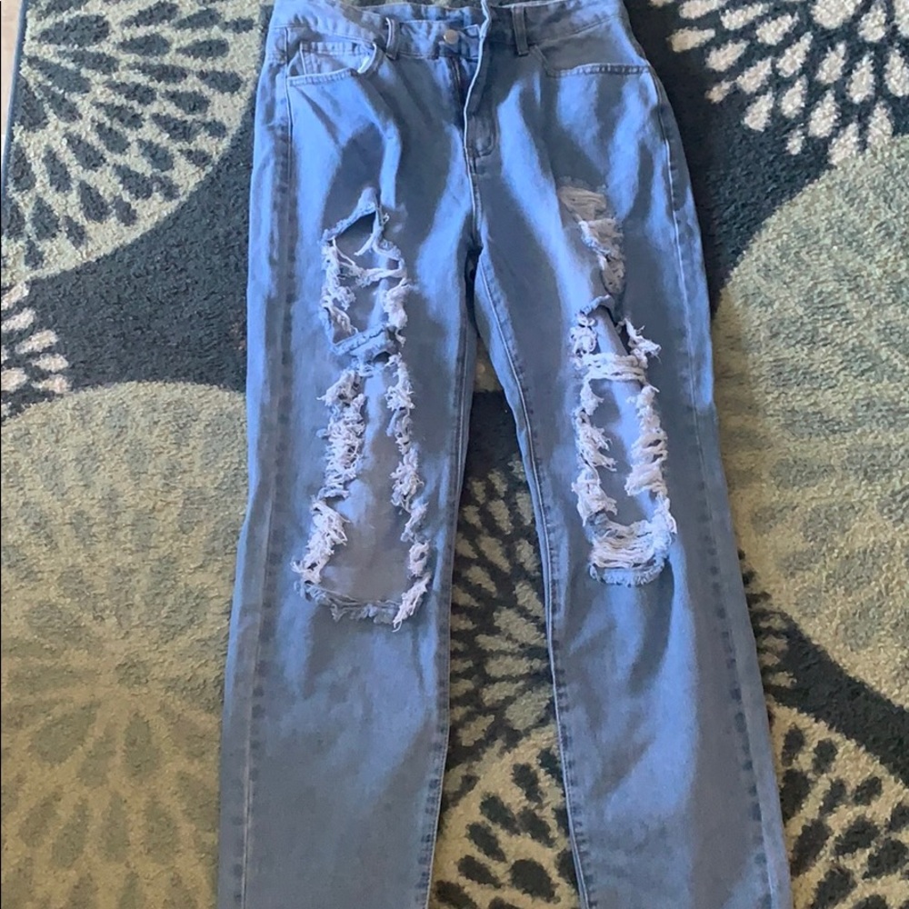 Light washed jeans with rips